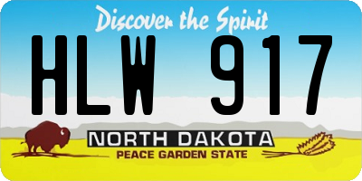 ND license plate HLW917