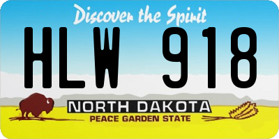 ND license plate HLW918