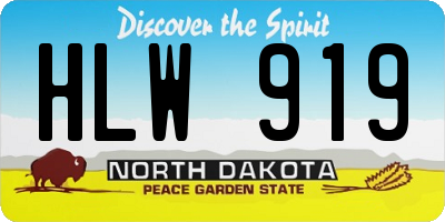 ND license plate HLW919