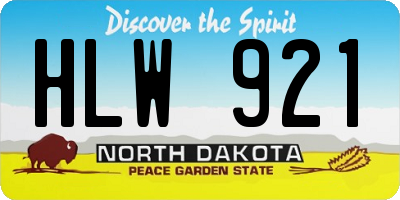 ND license plate HLW921