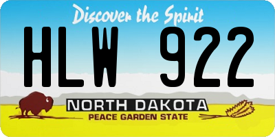 ND license plate HLW922