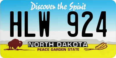 ND license plate HLW924