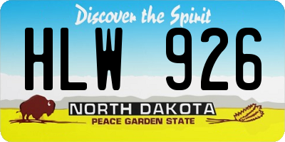 ND license plate HLW926