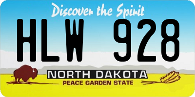 ND license plate HLW928