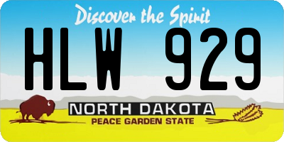 ND license plate HLW929