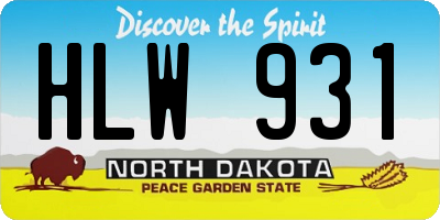 ND license plate HLW931