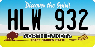 ND license plate HLW932