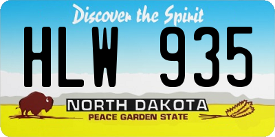 ND license plate HLW935