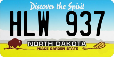 ND license plate HLW937