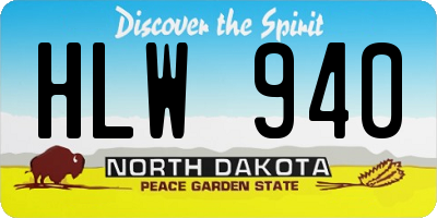 ND license plate HLW940