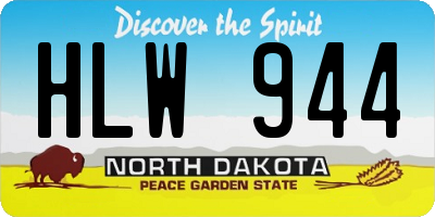 ND license plate HLW944