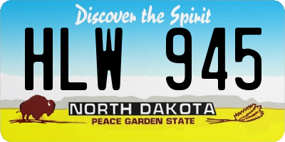 ND license plate HLW945