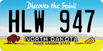 ND license plate HLW947