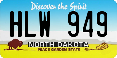 ND license plate HLW949