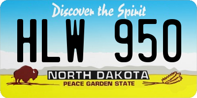 ND license plate HLW950