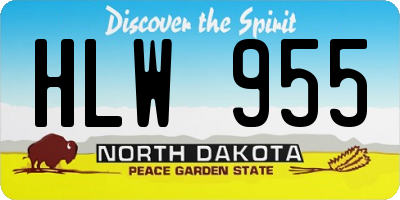 ND license plate HLW955