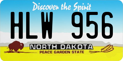 ND license plate HLW956