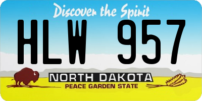 ND license plate HLW957