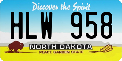 ND license plate HLW958