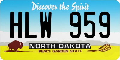 ND license plate HLW959