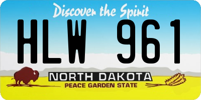 ND license plate HLW961