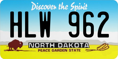 ND license plate HLW962