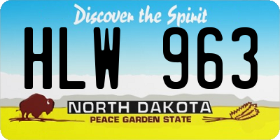 ND license plate HLW963