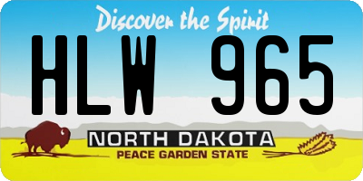 ND license plate HLW965