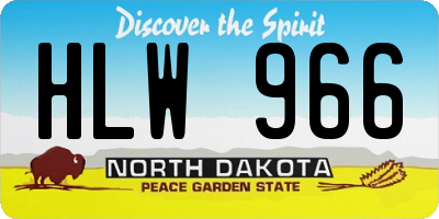 ND license plate HLW966