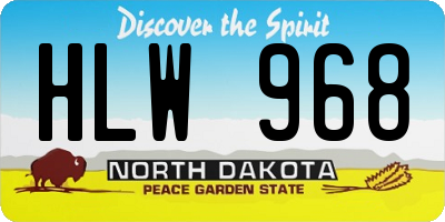 ND license plate HLW968