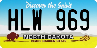 ND license plate HLW969