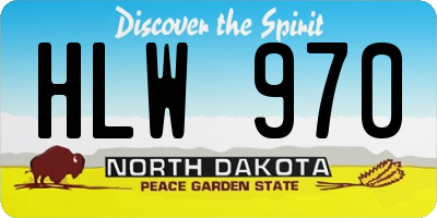 ND license plate HLW970