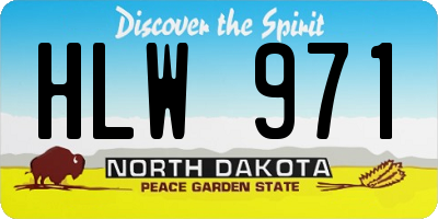 ND license plate HLW971