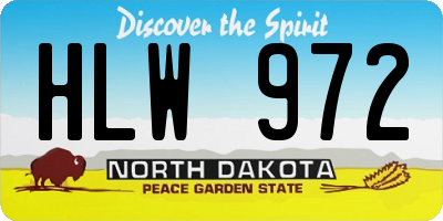 ND license plate HLW972