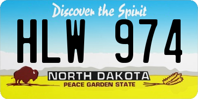 ND license plate HLW974