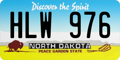 ND license plate HLW976