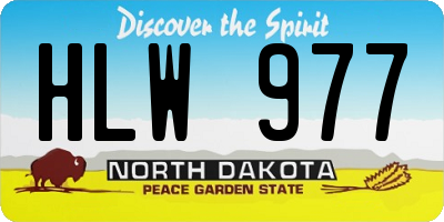 ND license plate HLW977