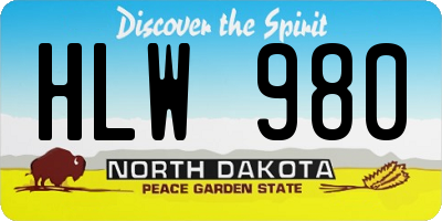 ND license plate HLW980