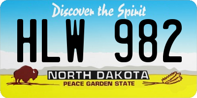 ND license plate HLW982