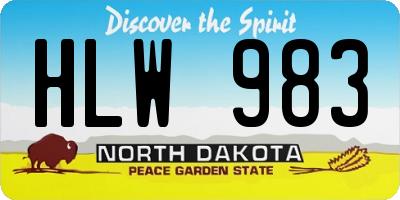 ND license plate HLW983