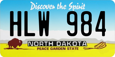 ND license plate HLW984