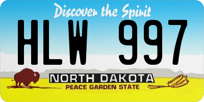 ND license plate HLW997