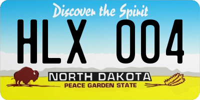 ND license plate HLX004