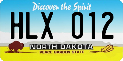 ND license plate HLX012