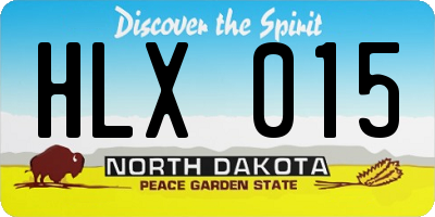 ND license plate HLX015