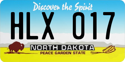 ND license plate HLX017