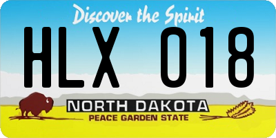 ND license plate HLX018