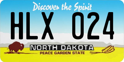 ND license plate HLX024
