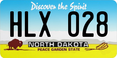 ND license plate HLX028