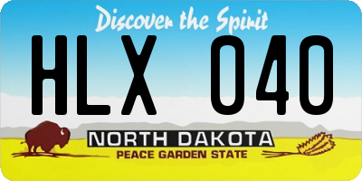 ND license plate HLX040